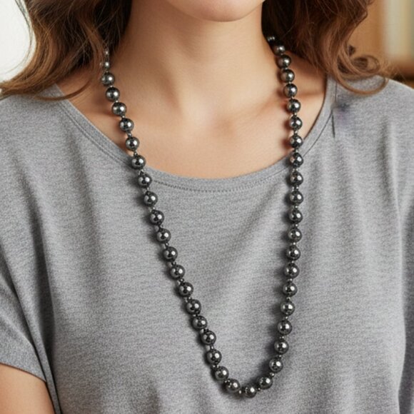 treasures de paradise Jewelry - Hematite Necklace 30" New with Tag 95 grams